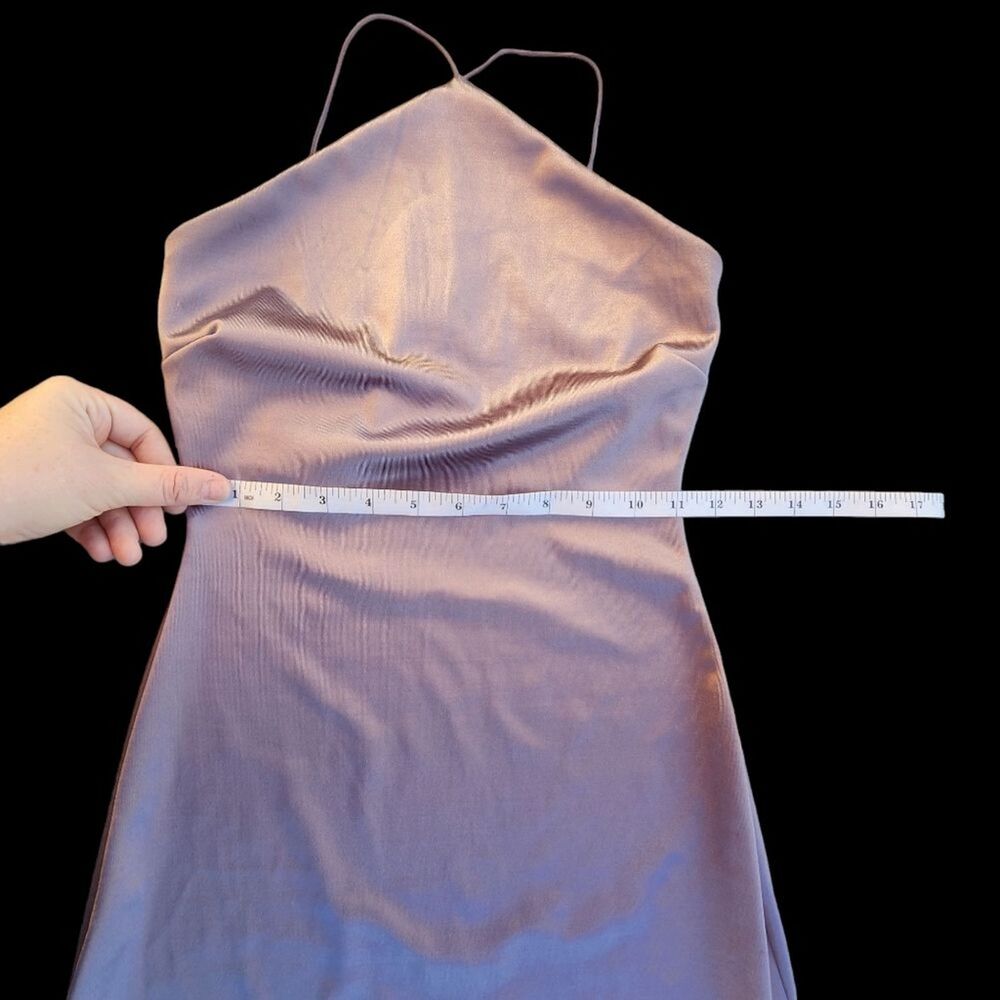 Windsor Satin Mini Women SZ Small Clubwear Sexy Party Hoco Stretch Lavender Bold - Picture 6 of 6